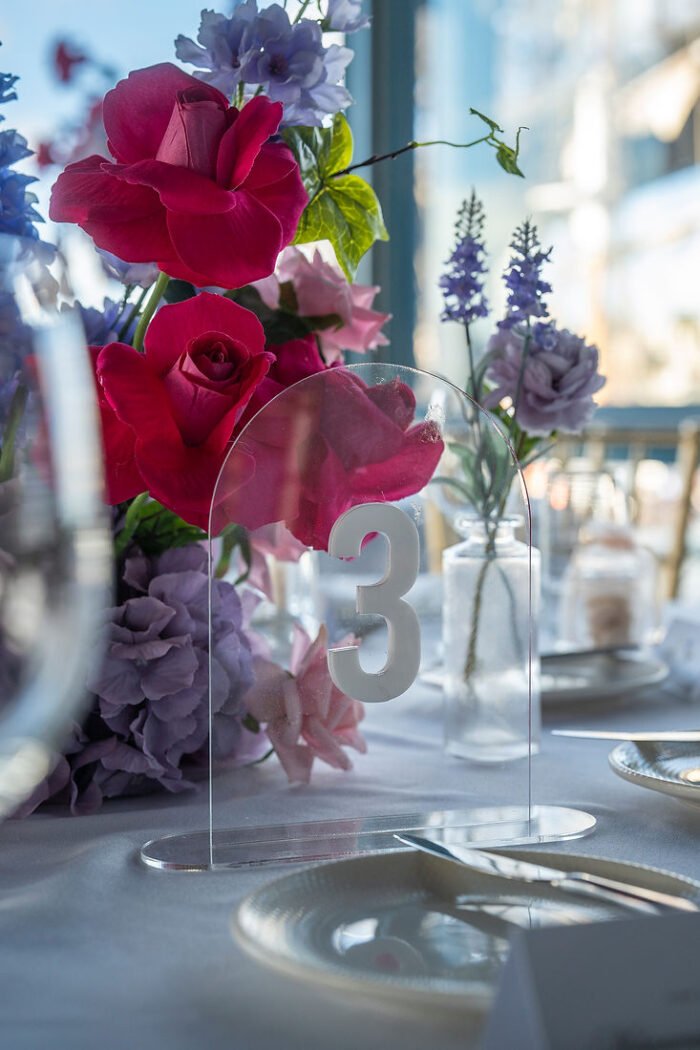 Clear Table Numbers - Eternity Event Hire
