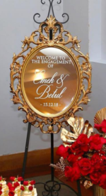 Gold Ornate Mirror on Easel - Image 2